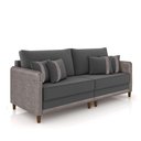 Ver imagem 5 de Sofá Montecarlo 3 Lugares 232cm Veludo/pu Grafite/cinza