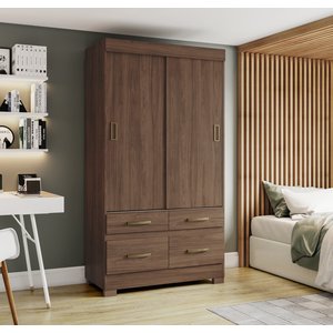 Guarda Roupa 2 Portas Deslizantes 4 Gavetas Marel Briz