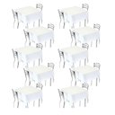 Ver imagem 2 de Kit 10 Toalhas de Mesa 4 Lugares 1,40x1,40 Oxford Branco