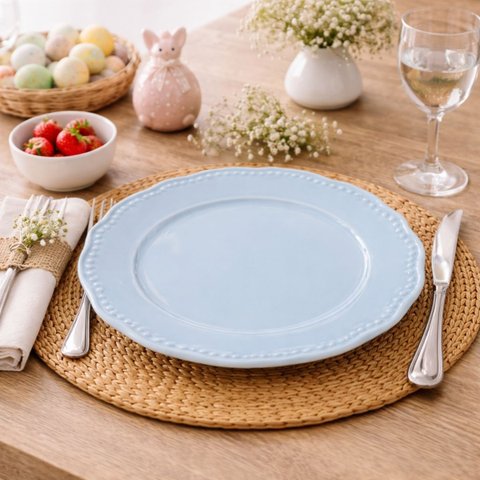 Prato Redondo Raso Porcelana Azul 27cm Cromus