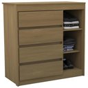 Ver imagem 4 de Cômoda Quarto 93cm 4 Gavetas 1 Porta Samira Freijó L01 - Mpozenato