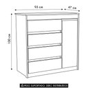Ver imagem 3 de Cômoda Quarto 93cm 4 Gavetas 1 Porta Samira Freijó L01 - Mpozenato
