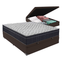 Ver imagem 1 de Cama Box Baú Bipartido Casal Marrom e Colchão Airtech 150 D45 Ortobom