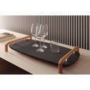 Ver imagem 2 de Bandeja Barcelona com Alça Preto e Acabamento Prateado