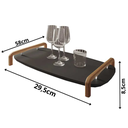 Ver imagem 3 de Bandeja Barcelona com Alça Preto e Acabamento Prateado