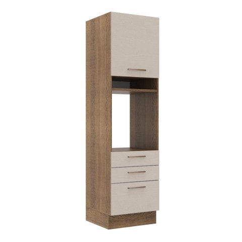 Torre Quente 60 Cm 1 Porta 3 Gavetas Rustic/crema Agata Madesa