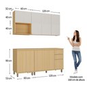 Ver imagem 7 de Cozinha Compacta 100 MDF 5 Peças com Tampo e Nicho para Micro-Ondas 180cm Aura Luciane Móveis