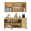 Ver imagem 6 de Cozinha Compacta 100 MDF 5 Peças com Tampo e Nicho para Micro-Ondas 180cm Aura Luciane Móveis