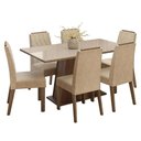 Ver imagem 2 de Conjunto Sala de Jantar Tampo de Vidro 6 Cadeiras Rustic/Crema/Imperial Peônia Madesa