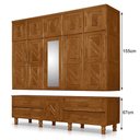 Ver imagem 3 de Guarda Roupa Chicago Com Espelho Imbuia 105 - Cor: Marrom