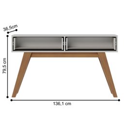 Aparador Retrô 2 Gavetas Ermo Off White Matte - 2 Aparador Retrô 2 Gavetas Ermo Off White Matte - 2