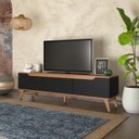 Ver imagem 3 de Conjunto Sala de Estar Rack Liverpool com Painel para TV até 60 Polegadas Slim Yescasa