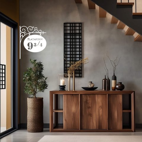 Adesivo Porta Plataforma 9 3/4 Decoração Harry Potter Hogwarts Kanto Store Adesivo de Parede Branco