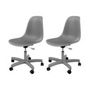 Ver imagem 1 de Kit com 2 Cadeiras Eames Office Cinza Brasão PP Design Moderno para Escritório e Home Office