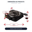 Ver imagem 3 de Fogão Elétrico Portátil 1 Boca de Mesa Cooktop 1000W c/ Inmetro