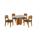 Ver imagem 1 de Conjunto Sala de Jantar Mesa Moscou Tp Canto Copo com 4 Cadeiras Cleo