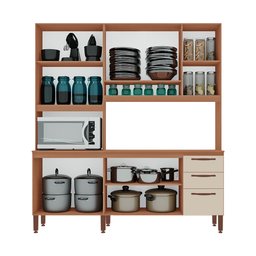 Armário de Cozinha Dáfine 100% MDF Tuboarte 9 Portas e 3 Gavetas - 3