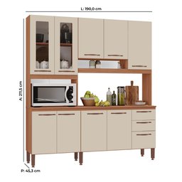 Armário de Cozinha Dáfine 100% MDF Tuboarte 9 Portas e 3 Gavetas - 2