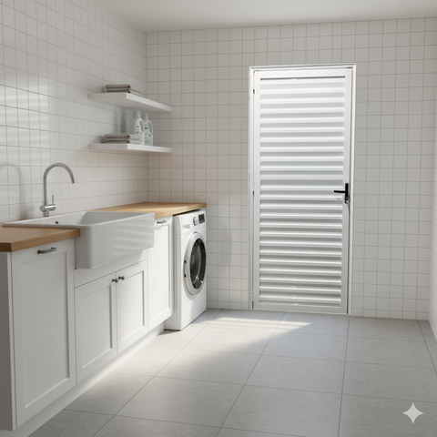 Porta Palheta de Alumínio Branco 210x80 Lado Direito Linha 25