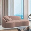 Ver imagem 2 de Divã Recamier Curvo Sala de Estar Inglaterra Lado Direito 200cm Linho Rose - Incasa Decor