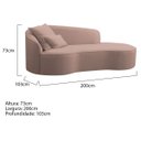 Ver imagem 6 de Divã Recamier Curvo Sala de Estar Inglaterra Lado Direito 200cm Linho Rose - Incasa Decor