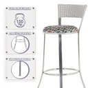 Ver imagem 4 de Banqueta Bistro para Bar, Cozinha, Balcão em Alumínio e Fibra Tc Zanutto 5 Unidades Marmore