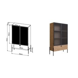 Conjunto Sala de Jantar Cristaleira com Balcão Buffet York Industrial  - 16