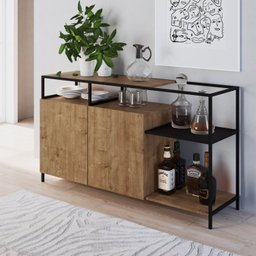 Conjunto Sala de Jantar Cristaleira com Balcão Buffet York Industrial  - 4
