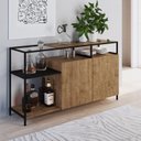 Ver imagem 5 de Conjunto Sala de Jantar Cristaleira com Balcão Buffet York Industrial 