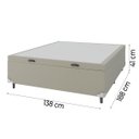 Ver imagem 7 de Base Cama Box Baú Casal 138x188x41cm Bege Suede Veludo Prince