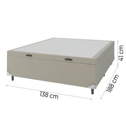 Base Cama Box Baú Casal 138x188x41cm Bege Suede Veludo Prince - 8