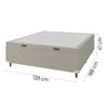 Base Cama Box Baú Casal 138x188x41cm Bege Suede Veludo Prince - 8