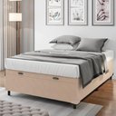 Ver imagem 5 de Base Cama Box Baú Casal 138x188x41cm Bege Suede Veludo Prince