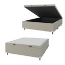 Ver imagem 2 de Base Cama Box Baú Casal 138x188x41cm Bege Suede Veludo Prince