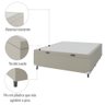 Base Cama Box Baú Casal 138x188x41cm Bege Suede Veludo Prince - 11