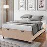 Base Cama Box Baú Casal 138x188x41cm Bege Suede Veludo Prince - 4