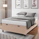 Ver imagem 4 de Base Cama Box Baú Casal 138x188x41cm Bege Suede Veludo Prince