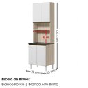 Ver imagem 2 de Paneleiro Kali Premium 4 Portas 3 Prateleiras MDF 70cm Branco Nicioli Móveis