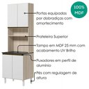 Ver imagem 4 de Paneleiro Kali Premium 4 Portas 3 Prateleiras MDF 70cm Branco Nicioli Móveis