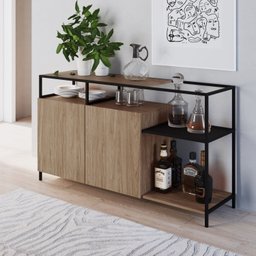 Conjunto Sala de Jantar Cristaleira e Balcão Buffet York Industrial  - 6