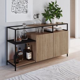 Conjunto Sala de Jantar Cristaleira e Balcão Buffet York Industrial  - 7