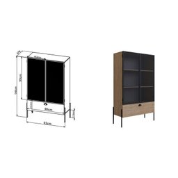 Conjunto Sala de Jantar Cristaleira e Balcão Buffet York Industrial  - 3