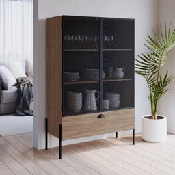 Conjunto Sala de Jantar Cristaleira e Balcão Buffet York Industrial  - 5