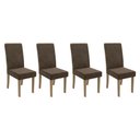 Ver imagem 1 de Cadeira de Cozinha 2cad142ng Kit 4 Un Nogueira Suede Marrom A033