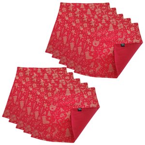 Jogo Americano Luxo Natalino Decoração Natal Dupla Face 10un