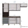 Armário de Cozinha Compacta Completa 252cm Balcão e Pia Inox Lola P11 Chocolate/Cinza Grafite - Mpoz - 4