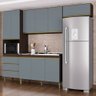 Armário de Cozinha Compacta Completa 252cm Balcão e Pia Inox Lola P11 Chocolate/Cinza Grafite - Mpoz - 2