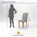Ver imagem 4 de Conjunto de Mesa de Jantar 6 Lugares Isla e Lyra Tampo Vidro/MDF Cinamomo Off White e Cinza