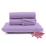 Jogo de Lençol Micropercal 400 Fios Solteiro 3 Peças Barato - Lilás Casa Show Enxovais - 1