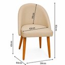 Ver imagem 3 de Kit 6 Cadeiras Estofada Moderna Sala de Jantar Lua Bege